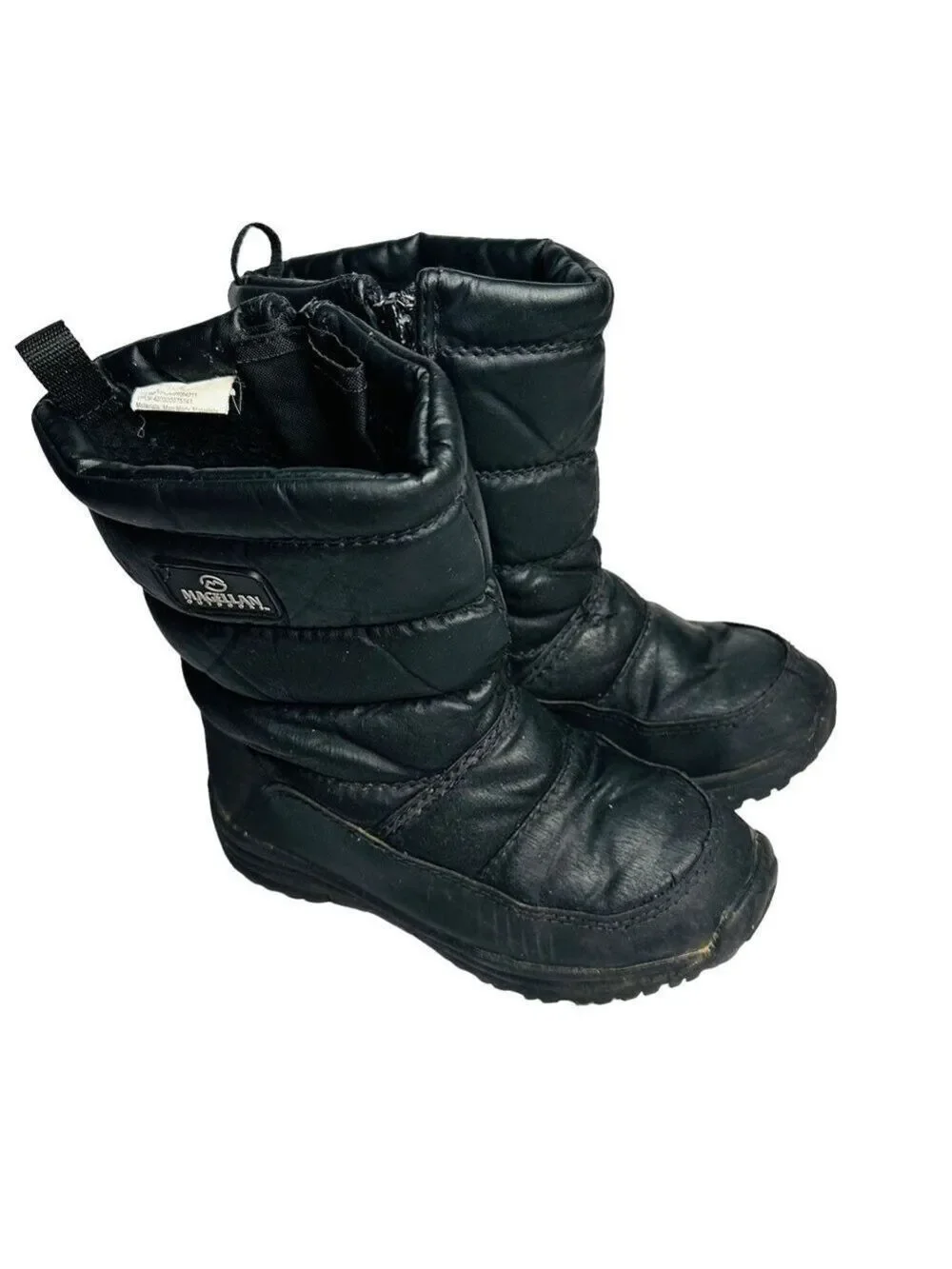 Magellan Outdoors Youth‎ Kids Black Winter Boots Side Zip Size 2